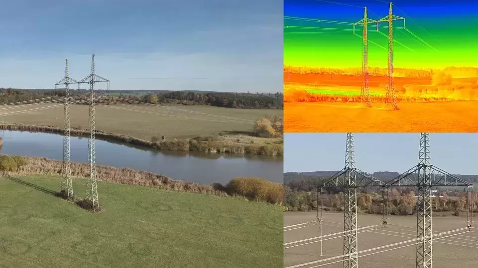 Kontrola stožárů elektrického vedení